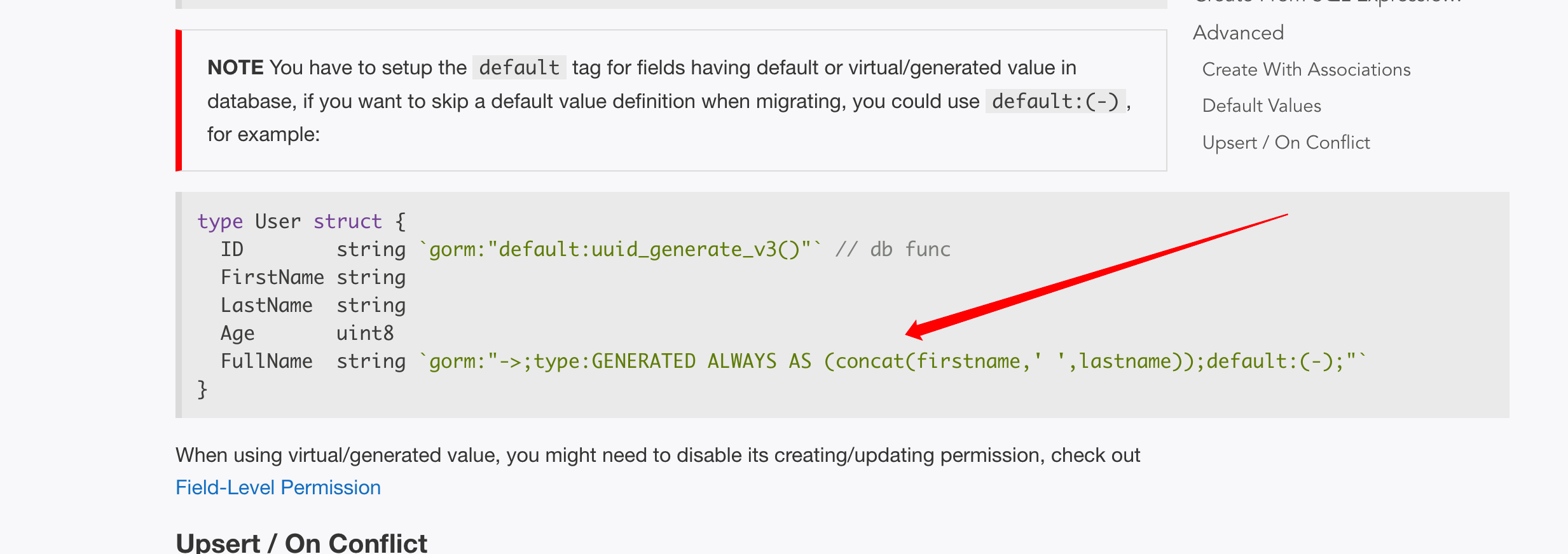 Gorm generated always as run SQL syntax Error