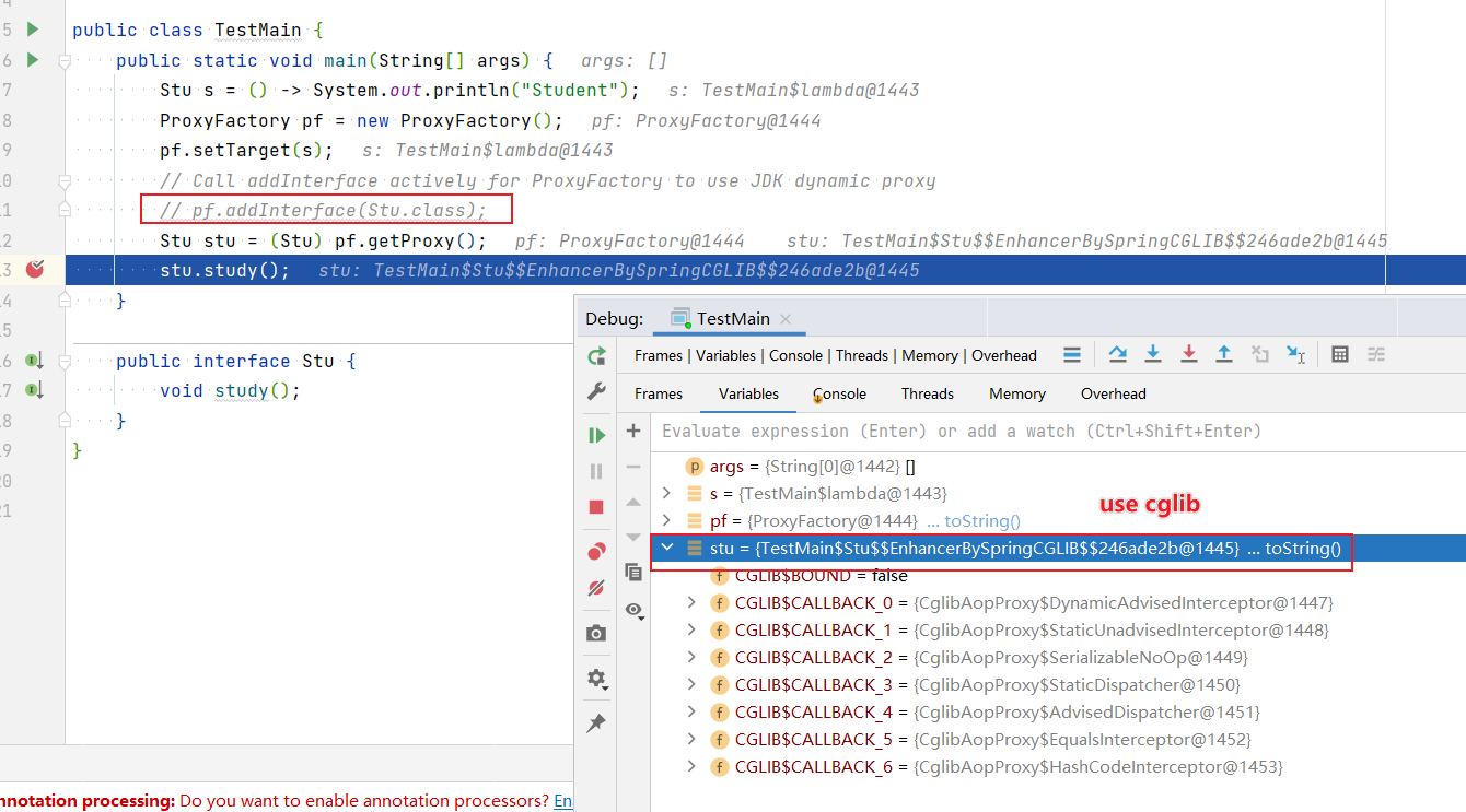 Spring Mixin created with IntroductionInterceptor results in dynamic proxy instead of CGLIB proxy