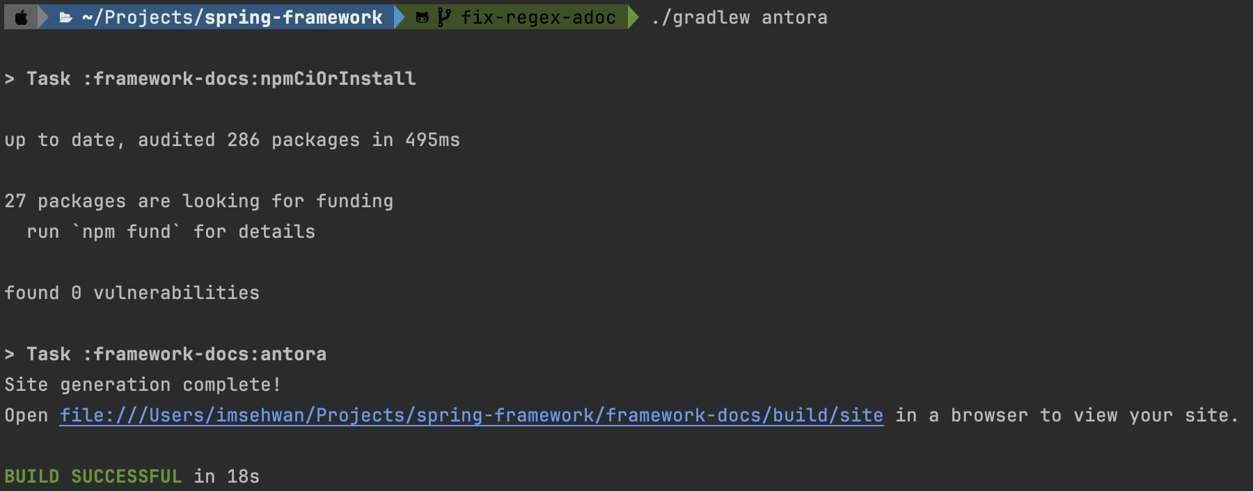 Spring Fix incorrect regex rendering in MVC controller documentation