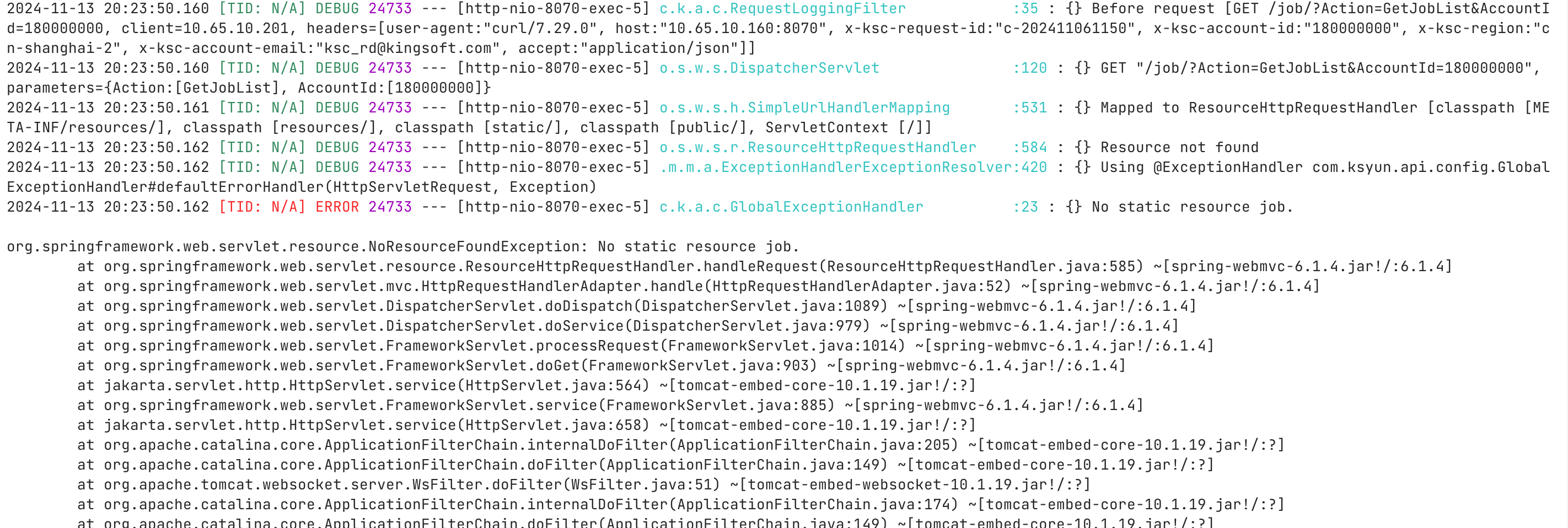 Spring NoResourceFoundException: No static resource 