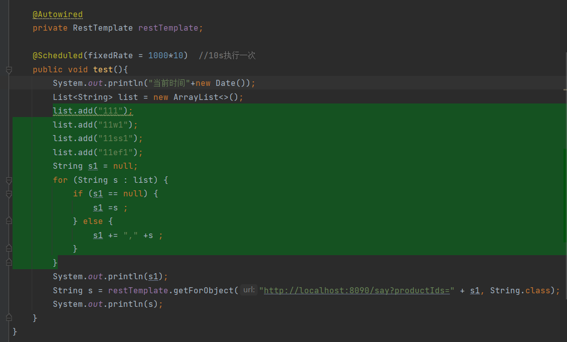 SpringBoot @Scheduled(fixedRate = 1000*10) use with RestTemplate occur failed