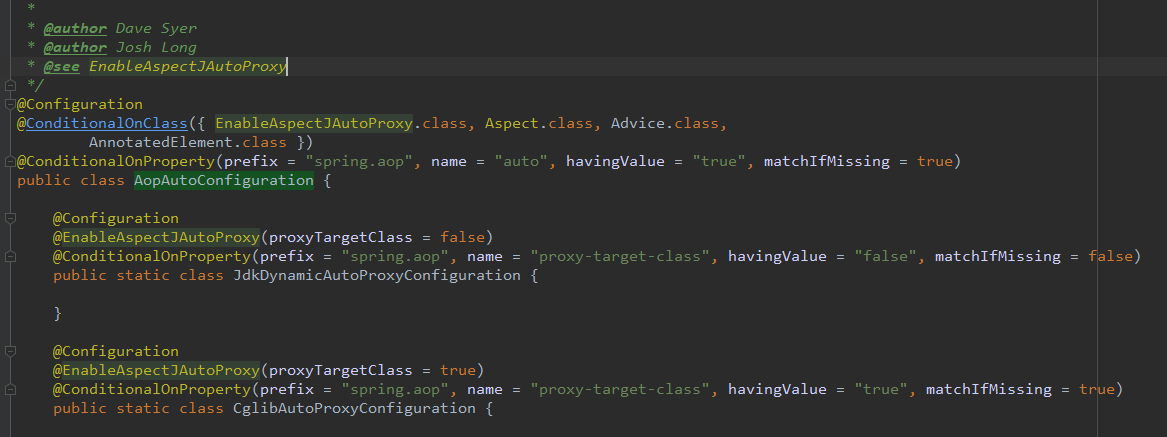 SpringBoot When the AOP autoconfiguration is turned off with attribute spring.aop.auto=false, it is ineffective to open the JDK agent with @EnableAspectJAutoProxy
