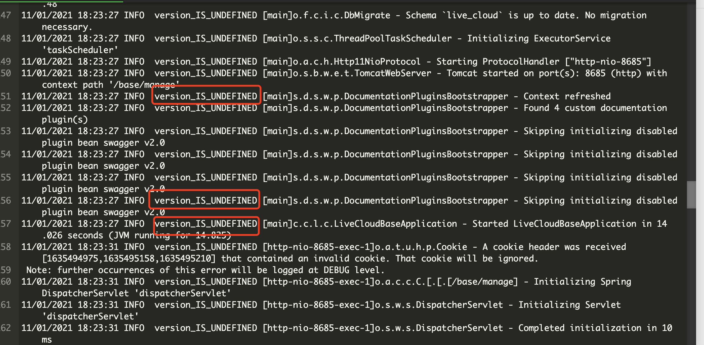 SpringBoot Springboot  use logback, but log file show: version_IS_UNDEFINED