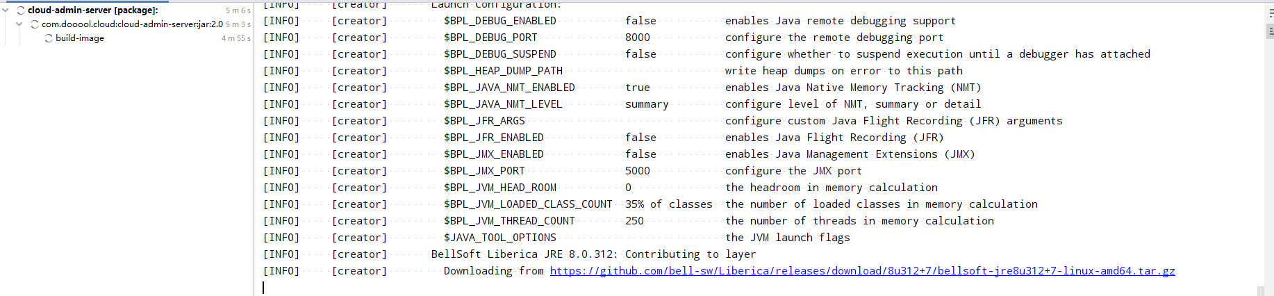 SpringBoot spring-boot:build-image downloads BellSoft Liberica JRE 8.0.312 so slowly, how to resolve it?