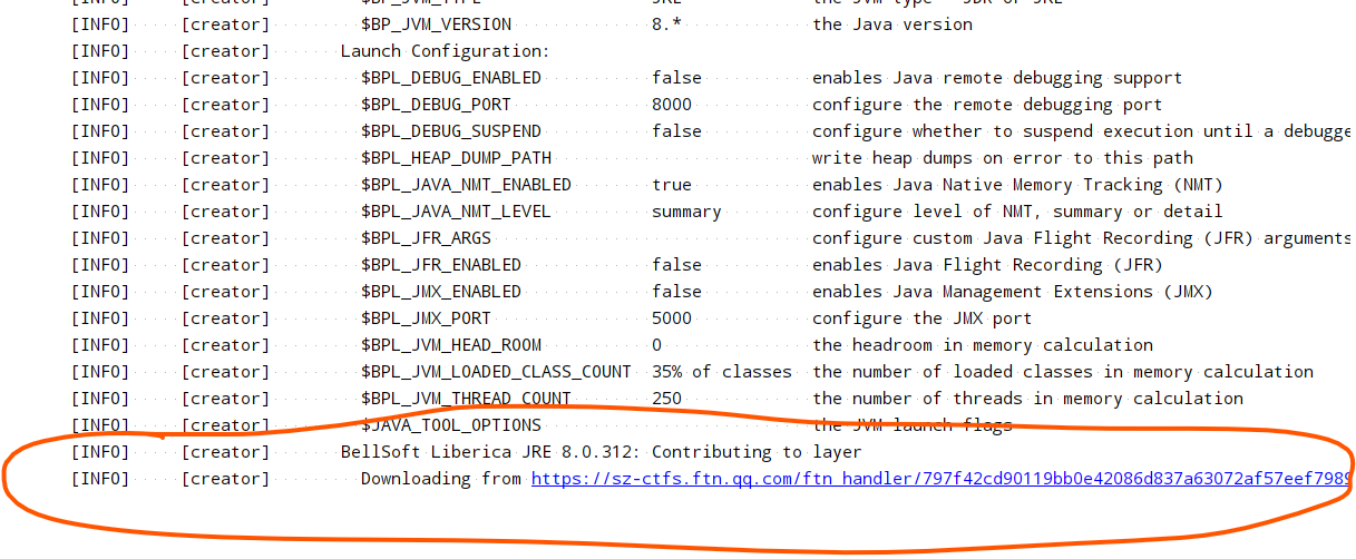 SpringBoot spring-boot:build-image downloads BellSoft Liberica JRE 8.0.312 so slowly, how to resolve it?