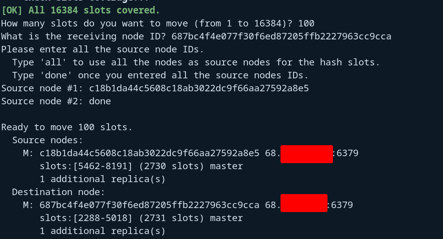 Redis [QUESTION] Cannot resharding: clusterManagerMoveSlot failed: ERR Wrong CLUSTER subcommand or number of arguments