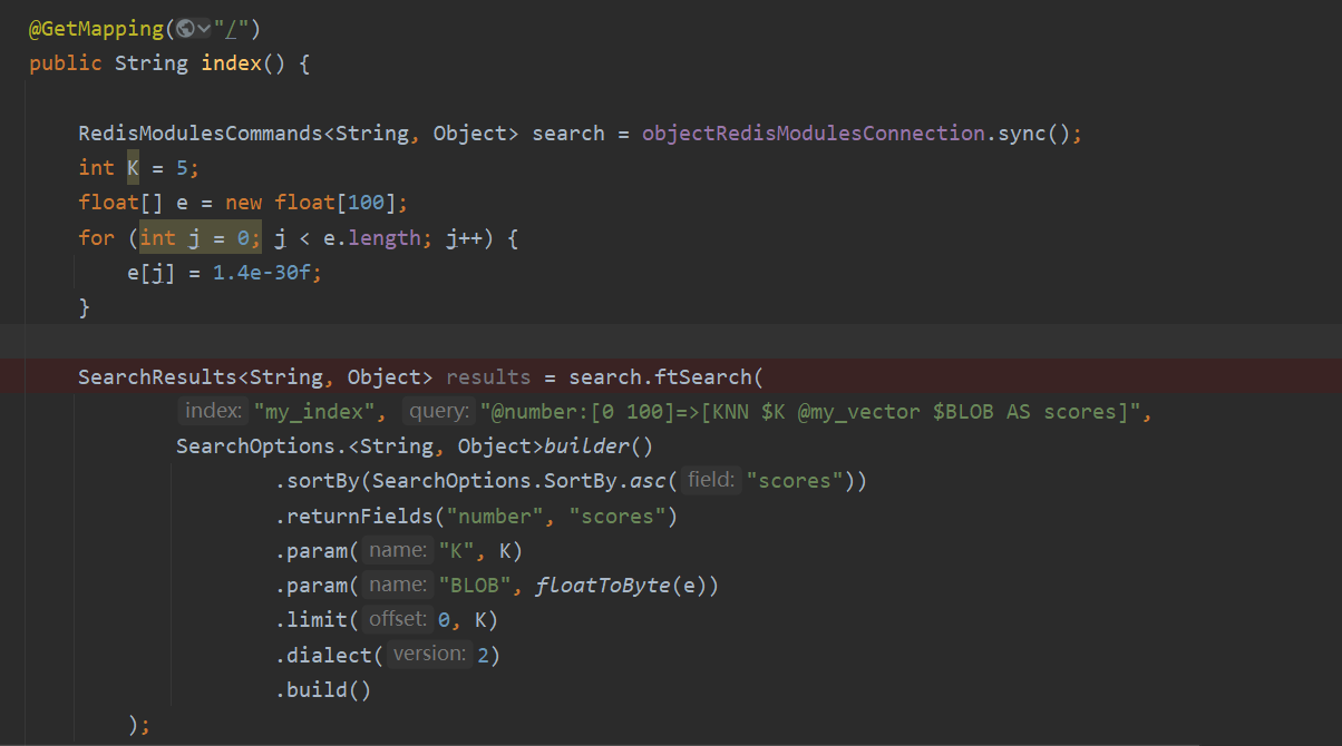 Redis [CRASH] <After running a redissearch knn command, redis is down>