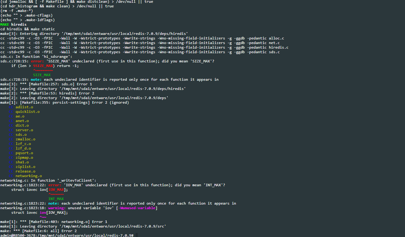 Redis 使用make构建出现了报错
