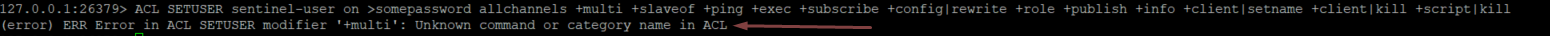 Redis [QUESTION] Issues with ACL rules for Sentinel
