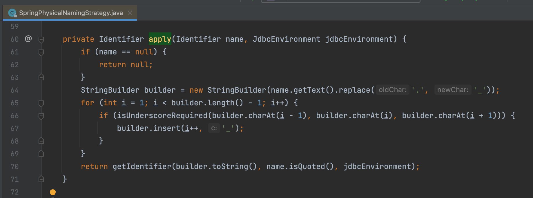 SpringBoot Spring Naming Strategy works unexpectedly for column with single char in the end