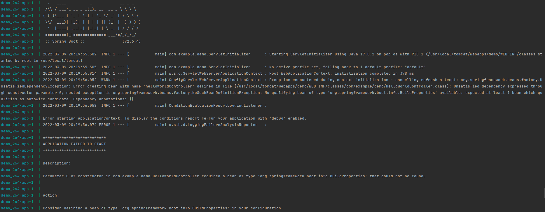 SpringBoot build-info.properties is generated in a different path causing errors with BuildProperties bean