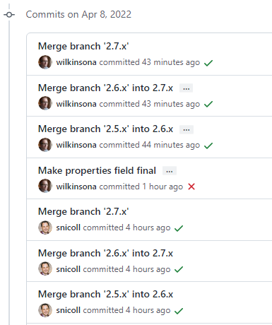 SpringBoot Change branching method so PR titles will be visible