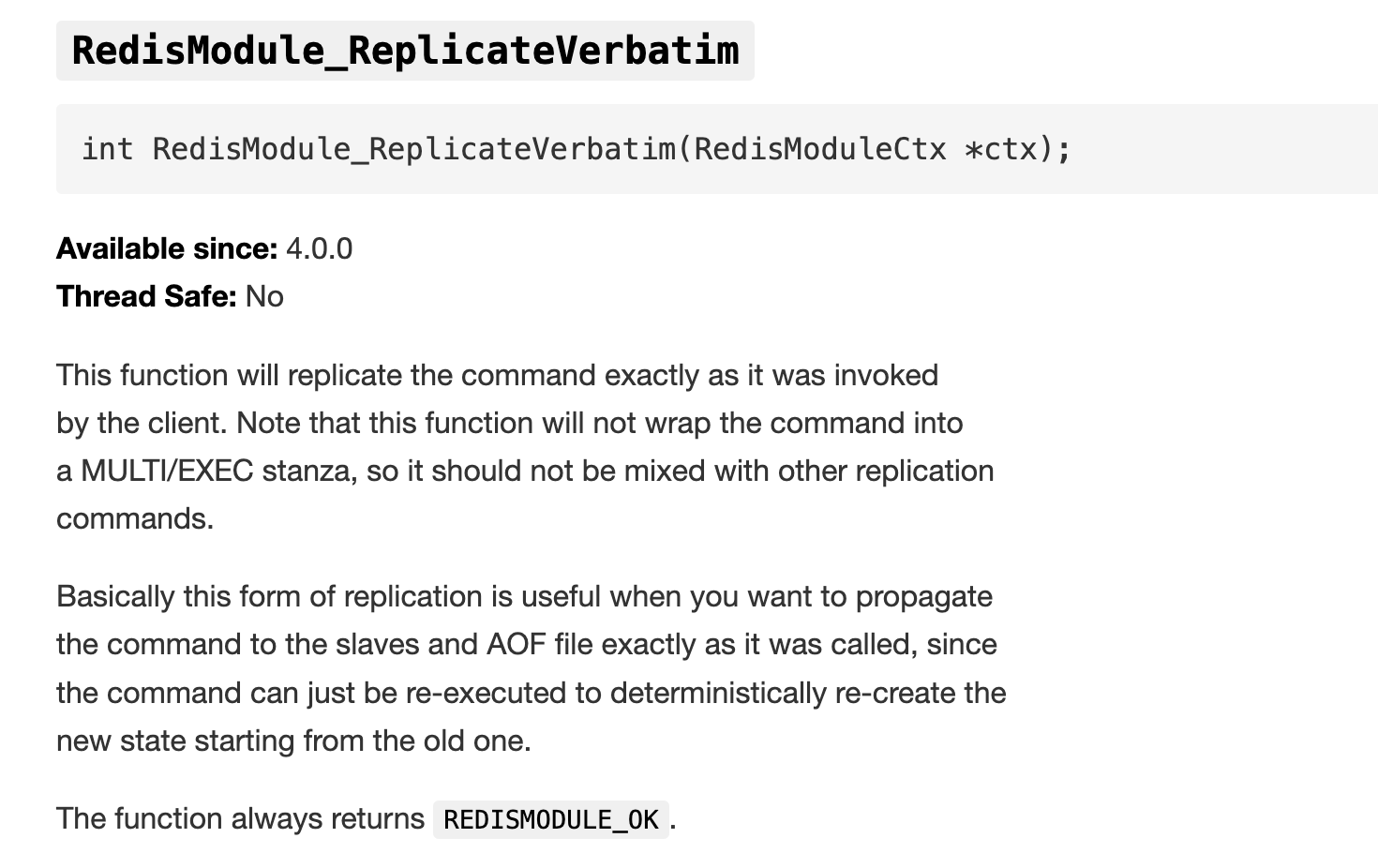 Redis [CRASH] worker thread call RedisModule_ReplicateVerbatim(ctx); trigger redis crash