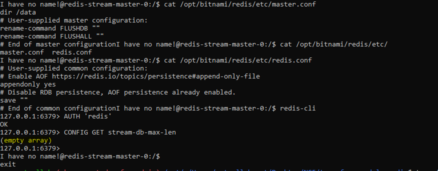 Redis Enable redis stream in redis helm chart bitnami with terraform