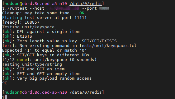 Redis Redis Test Suite how to add password parameters for external server testing
