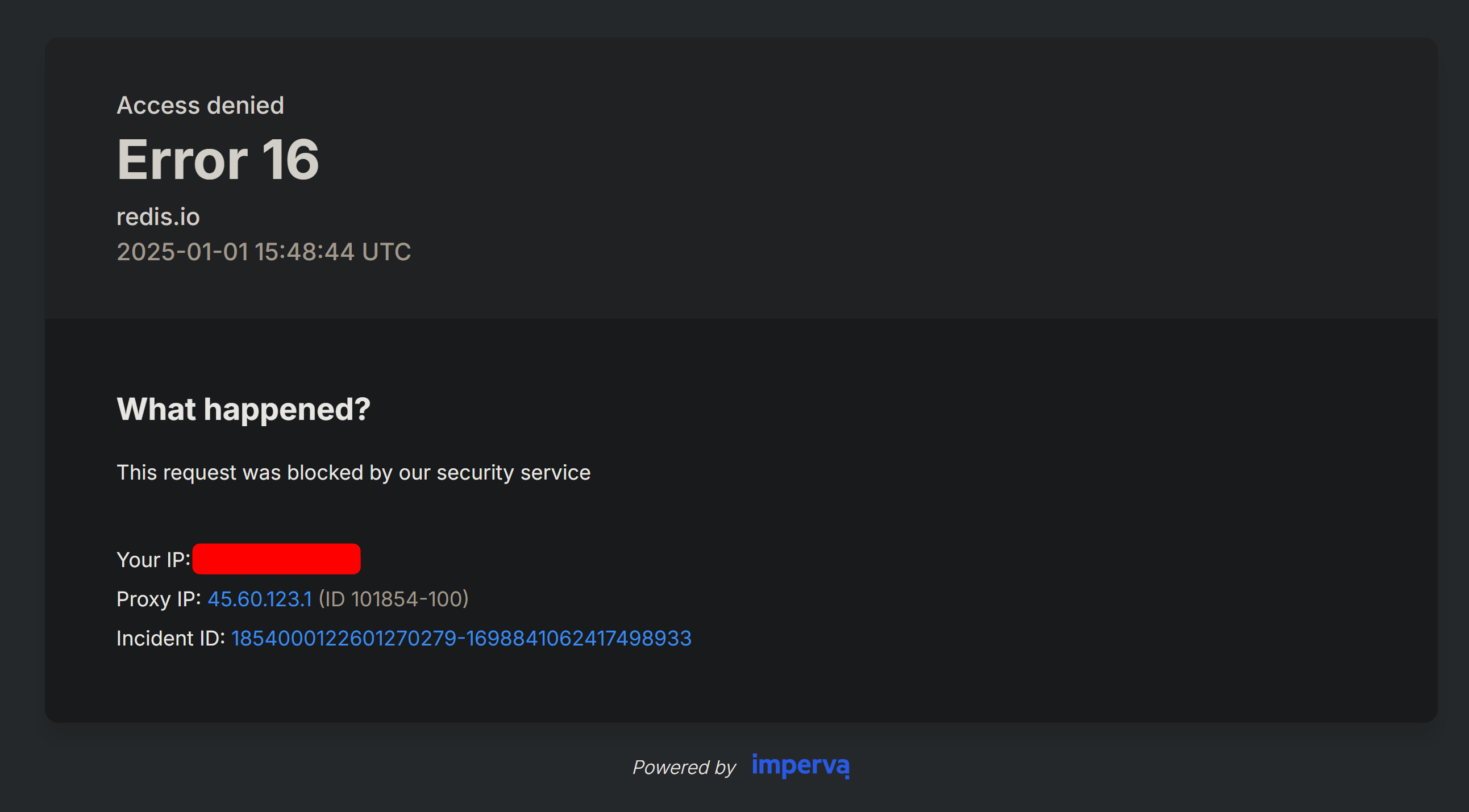 Redis Cannot access website from Russia. Russia is blacklisted.