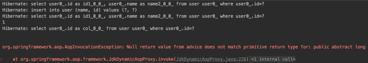 SpringBoot Dynamic Projections error Null return value from advice does not match