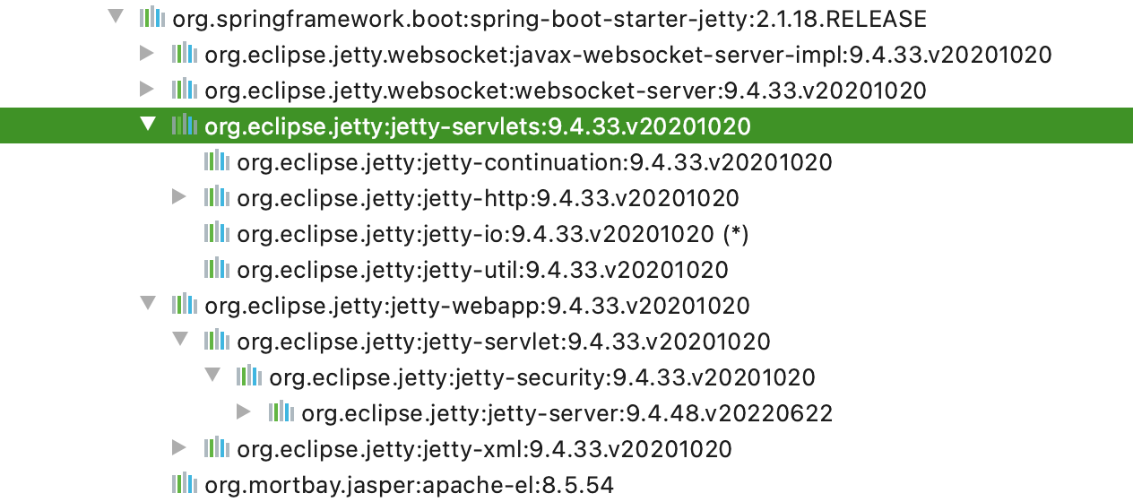 SpringBoot jetty starter 2.1.18.RELEASE internal incompatibility
