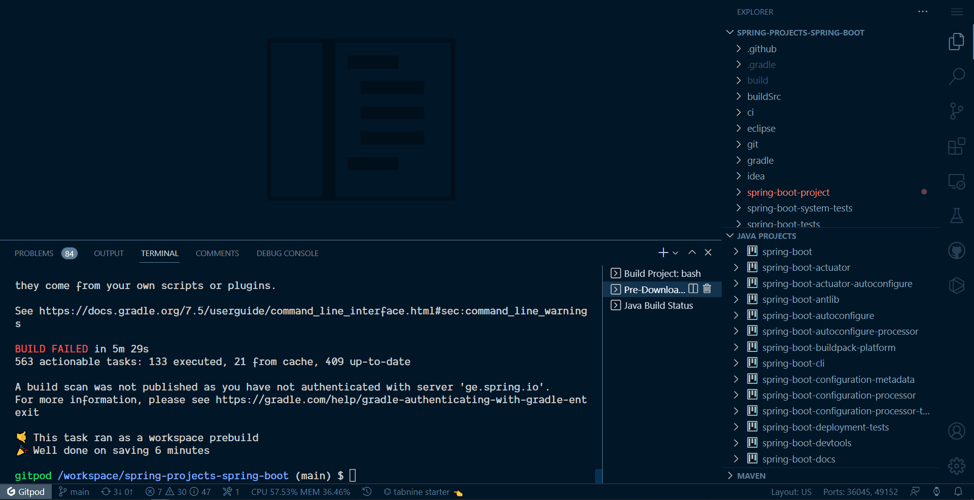 SpringBoot Add Support for Remote Cloud Development with Gitpod