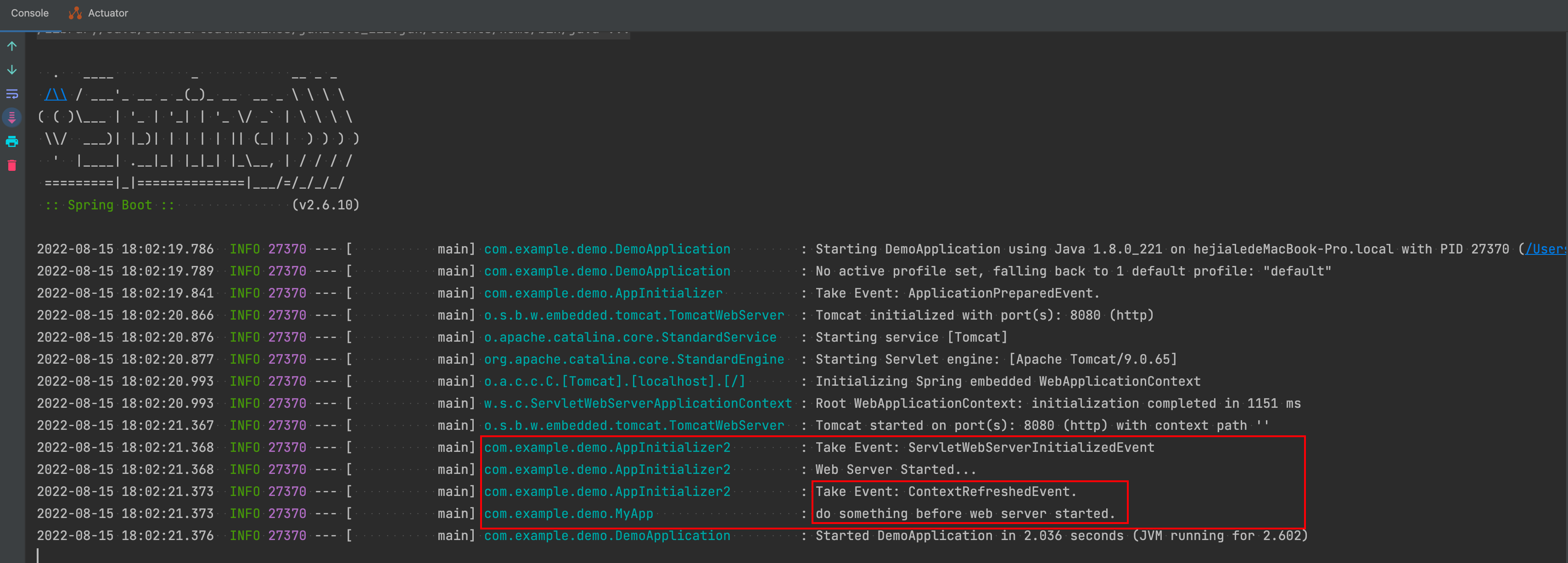 SpringBoot Add WebServerBeforeStartEvent before web server start