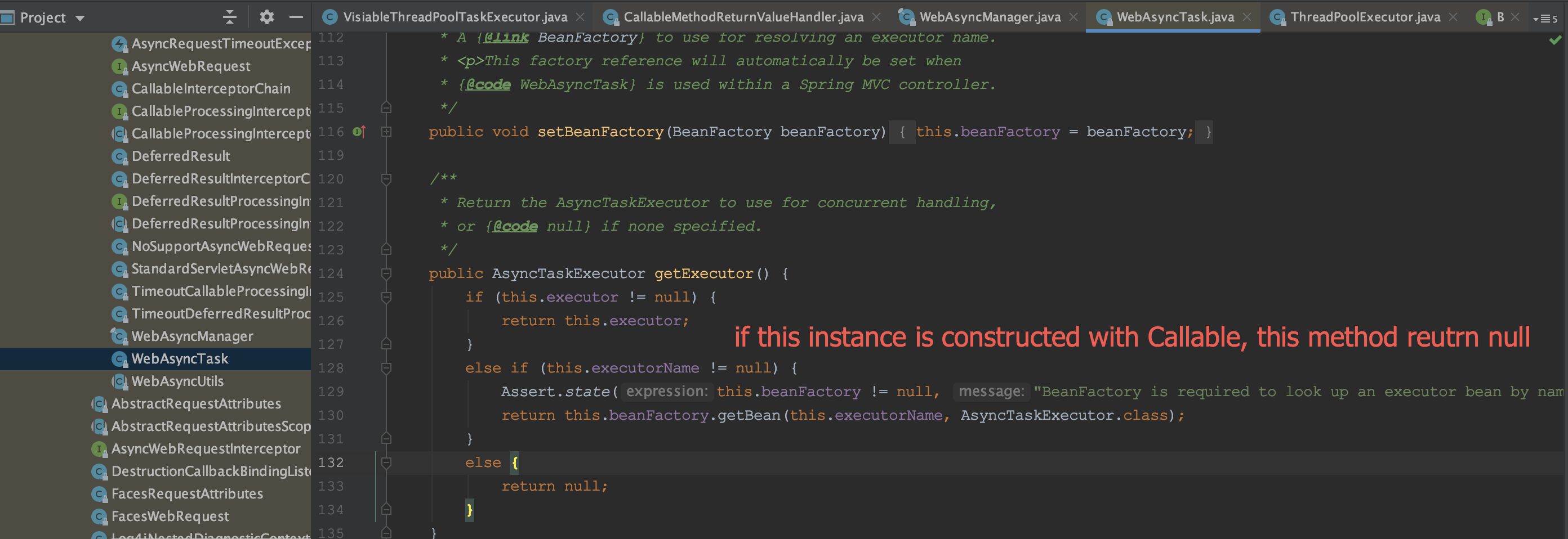 Spring spring-web async restful api not support executor with Callable