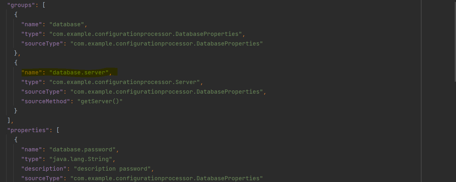SpringBoot Description of property annotated with @NestedConfigurationProperty in metadata file generated by spring-boot-configuration-processor module