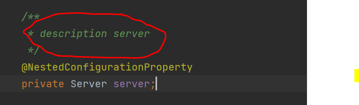 SpringBoot Description of property annotated with @NestedConfigurationProperty in metadata file generated by spring-boot-configuration-processor module