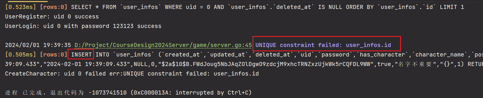Gorm Save Error! UNIQUE constraint failed: user_infos.id