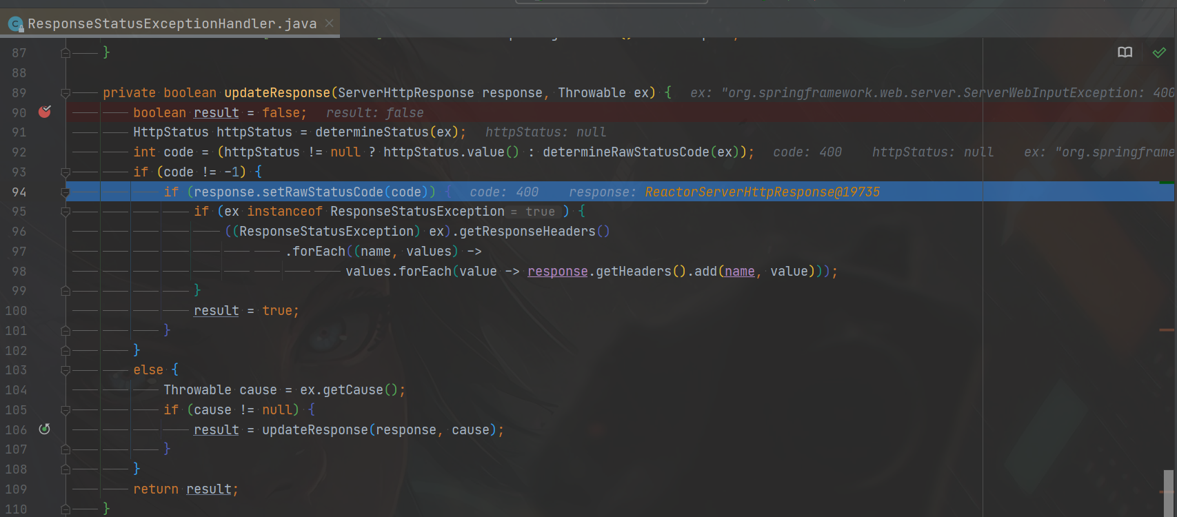 Spring ResponseStatusExceptionHandler should respond with the message of exception to clients