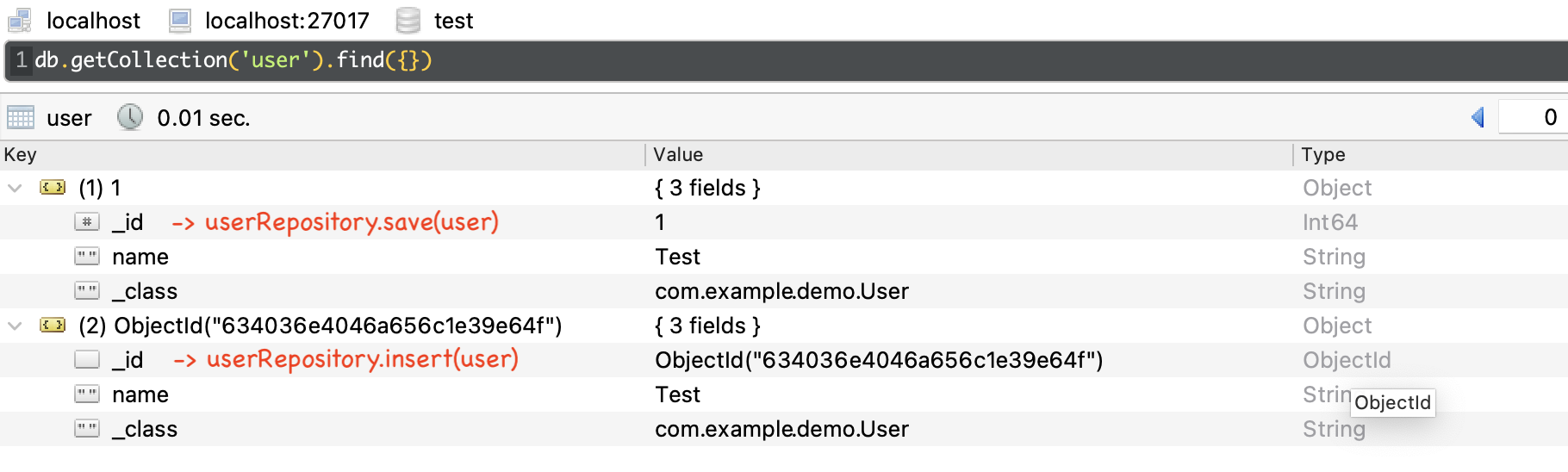 SpringBoot Spring Data Mongo 2.7.4 - repository insert method ignores @MongoId 