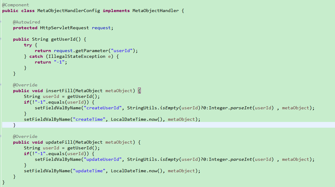 MyBatis-Plus 数据源采用ShardingJDBC管理之后，MetaObjectHandler.updateFill和MetaObjectHandler.insertFill都不在起作用
