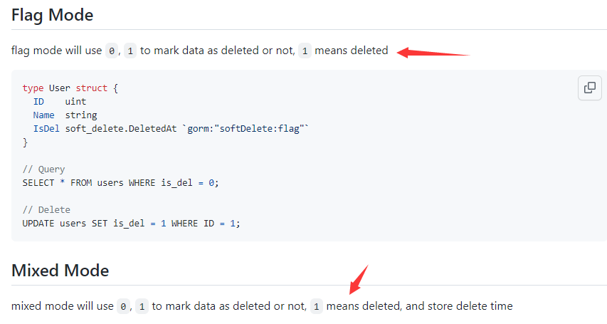 Gorm how about for softDelete add 1/0  turn value