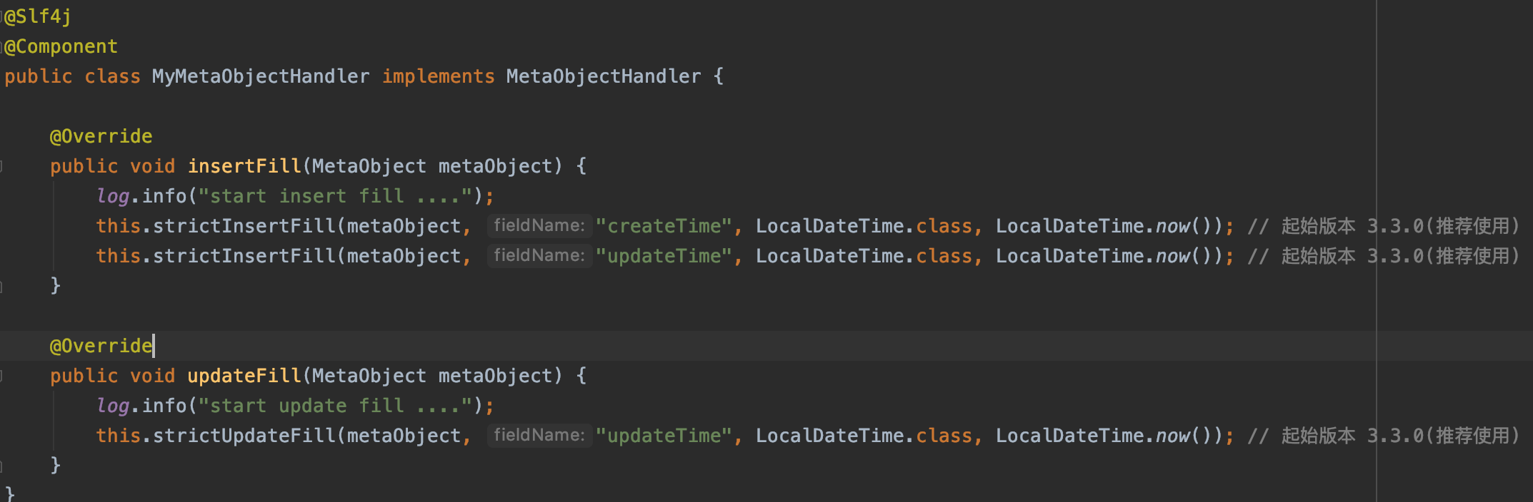 MyBatis-Plus 自动填充值为null
