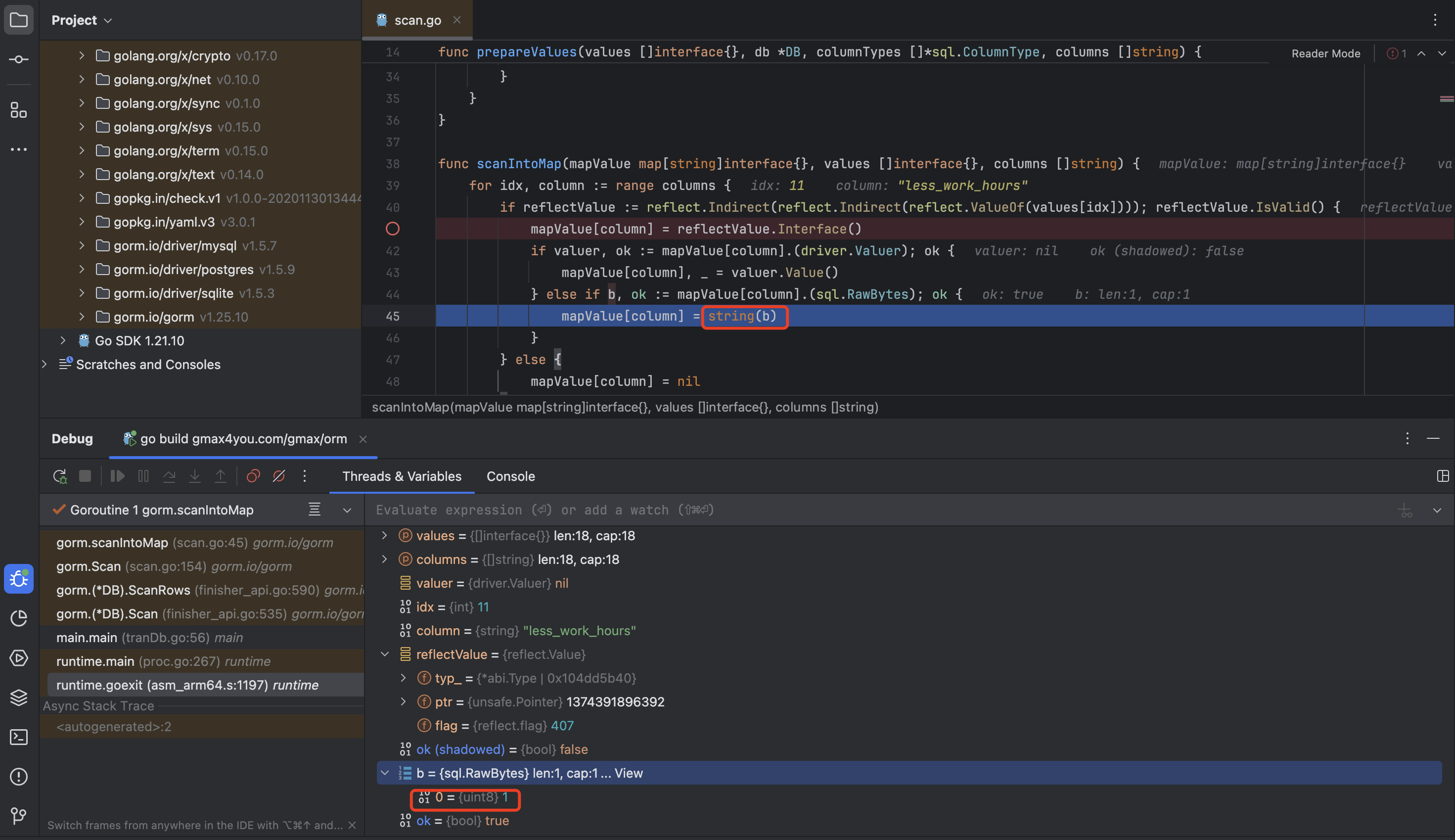 Gorm mysql里表包含bool类型查询结果转map数组时候，出现bool类型低层自动转string类，出现原本bool=true或false对应1或0时候，转string变成空字符串