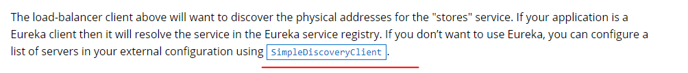 Spring Cloud Openfeign Documentation SimpleDiscoveryClient reference a broken link