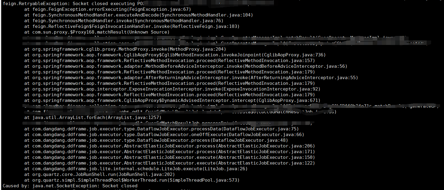 Spring Cloud Openfeign feign.RetryableException: Socket closed executing POST URI