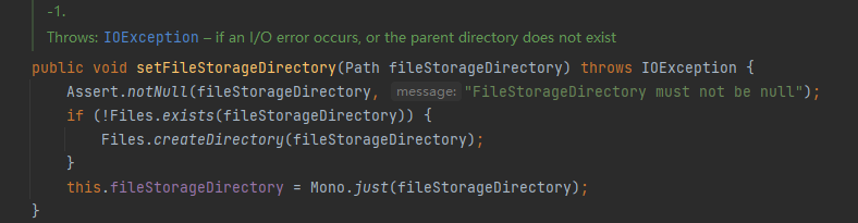 Spring Make sure file storage directory exists before usage in DefaultPartHttpMessageReader
