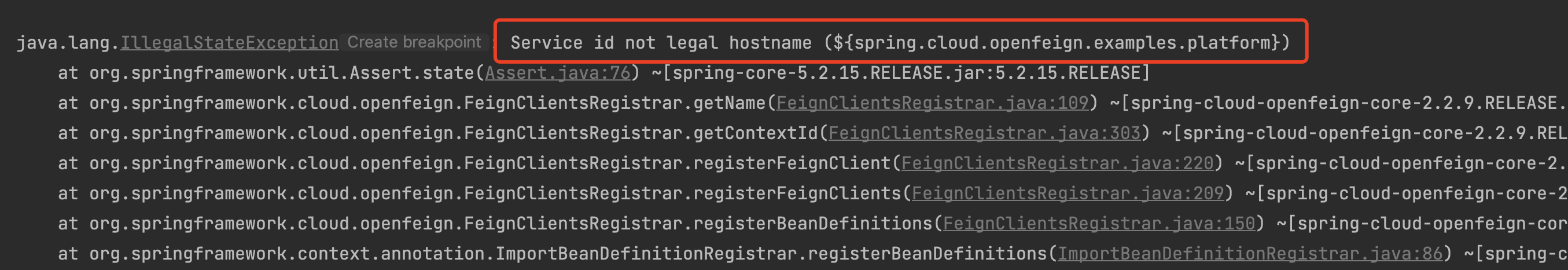 Spring Cloud Openfeign FeignClient contextId can not be resolved from config file