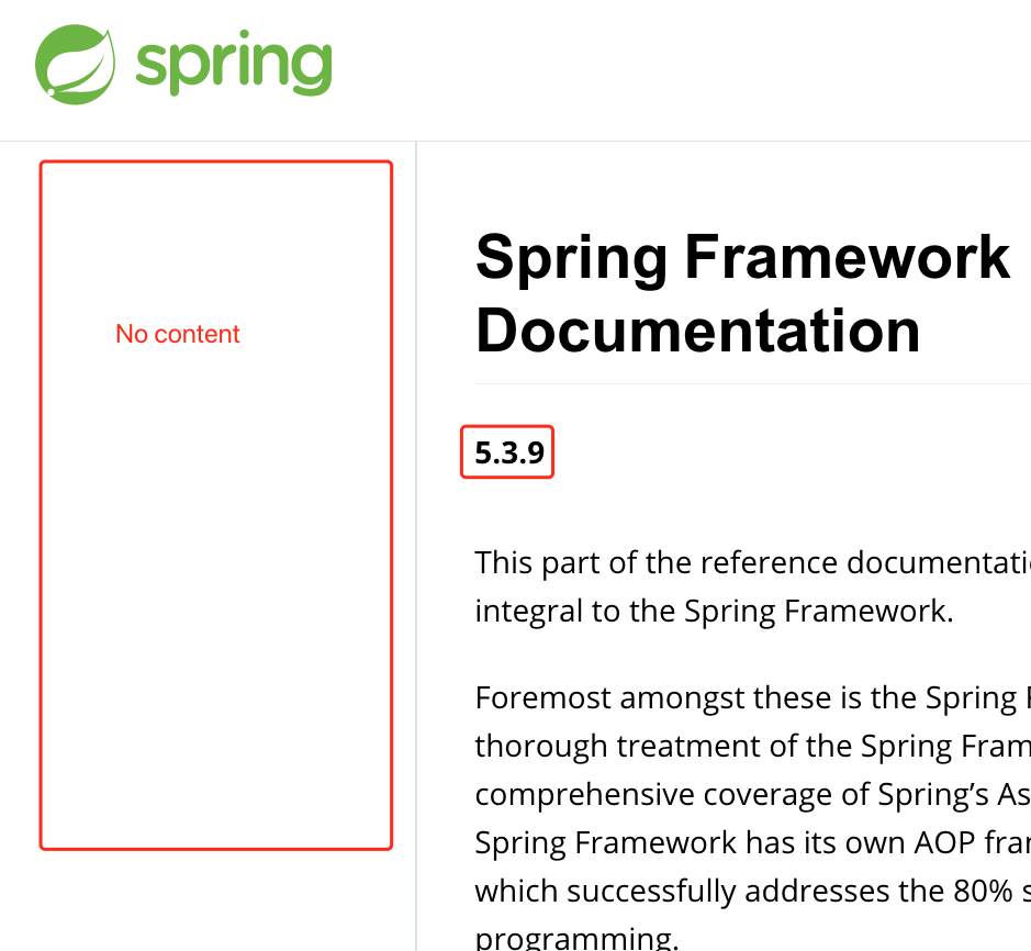 Spring The content on the left side is not displayed 
