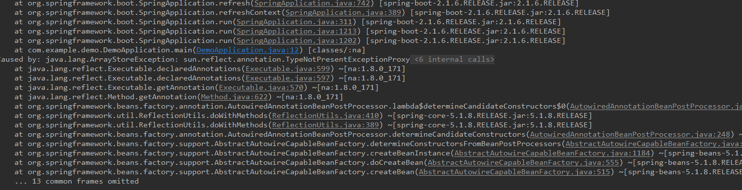 SpringBoot Using the @ConditionalOnClass annotation in the method results in java.lang.ArrayStoreException