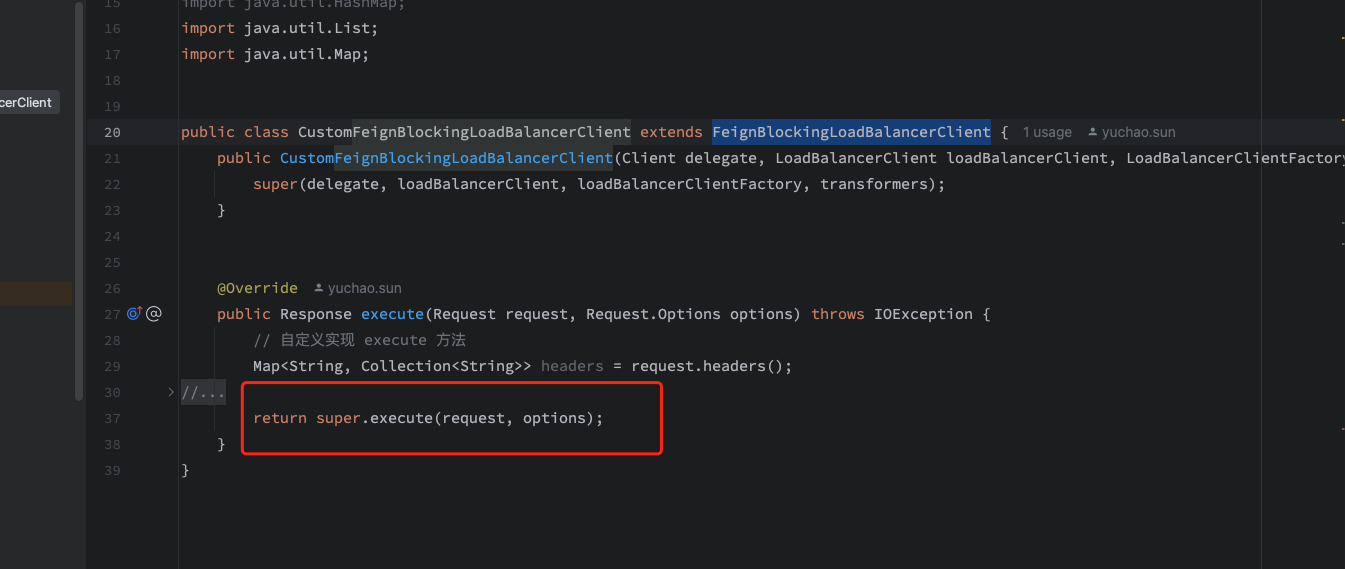Spring Cloud Openfeign When I use a custom inheritance FeignBlockingLoadBalancerClient client, complains can't find the instance