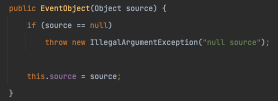 Spring ApplicationEvent#getSource does not need to be guarded against a null source