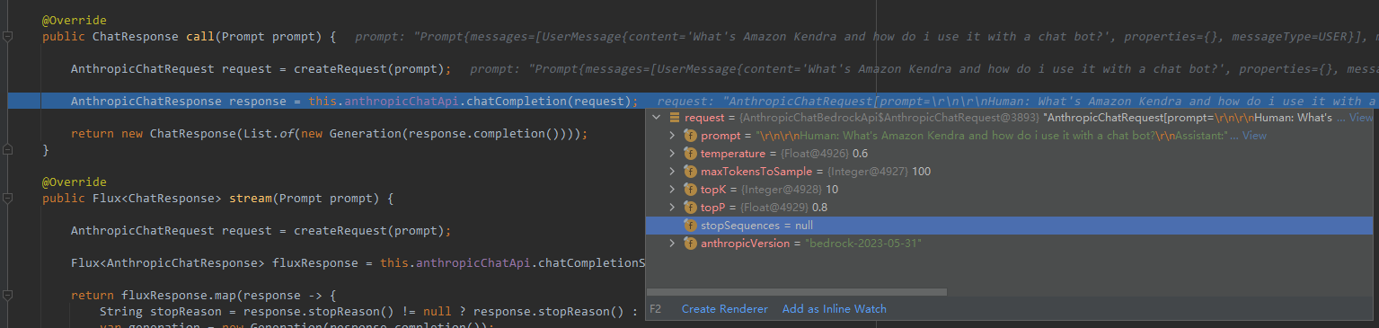 Spring-ai BedrockAnthropic return ValidationException: prompt must start with 