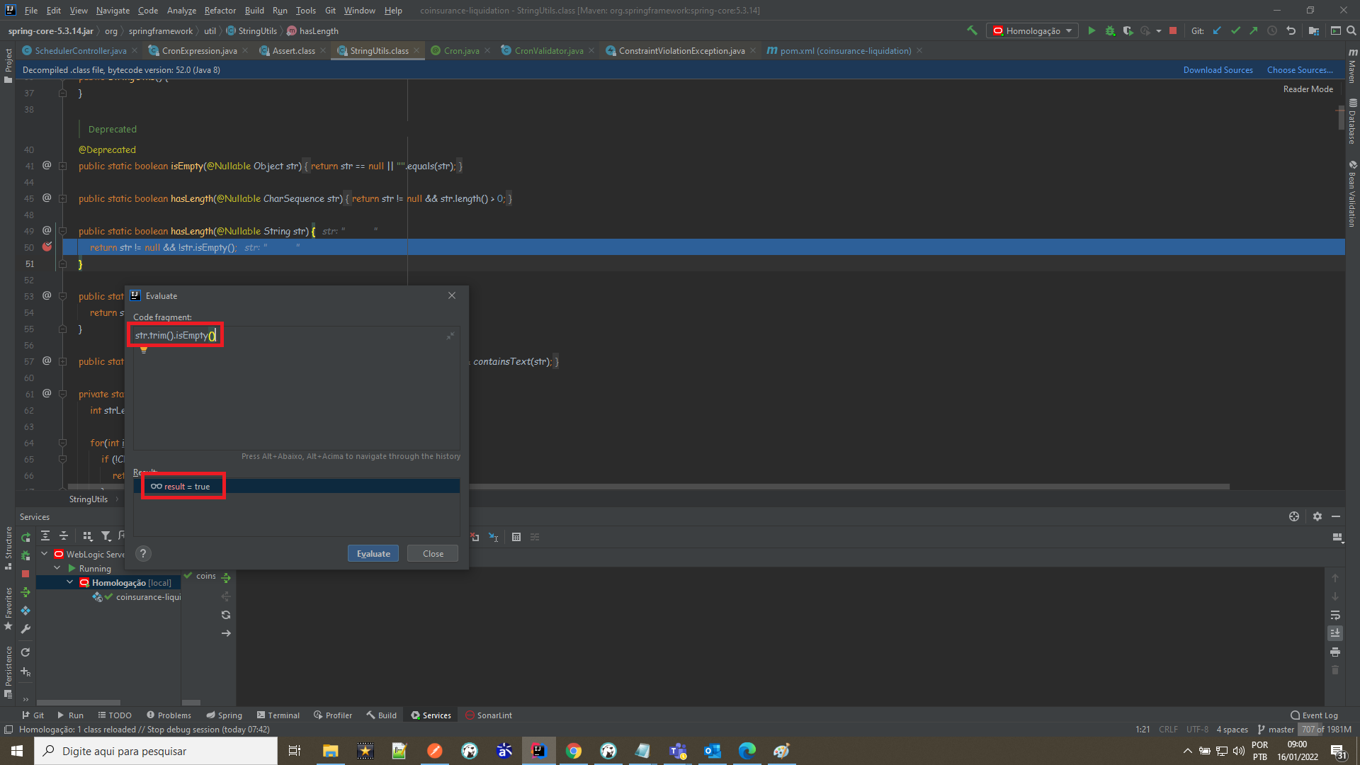 Spring Error validating an empty String org.springframework.util.StringUtils