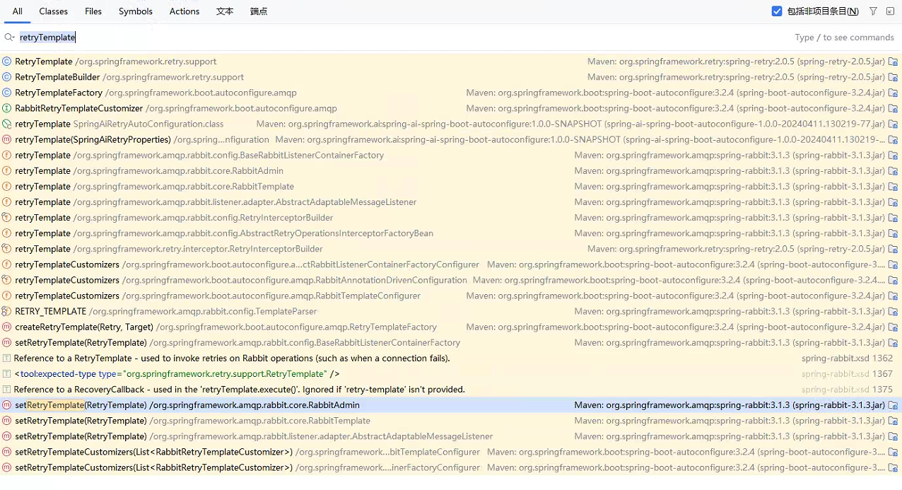 Spring-ai Error creating bean with name 'retryTemplate' defined in class path resource [org/springframework/ai/autoconfigure/retry/SpringAiRetryAutoConfiguration.class]: