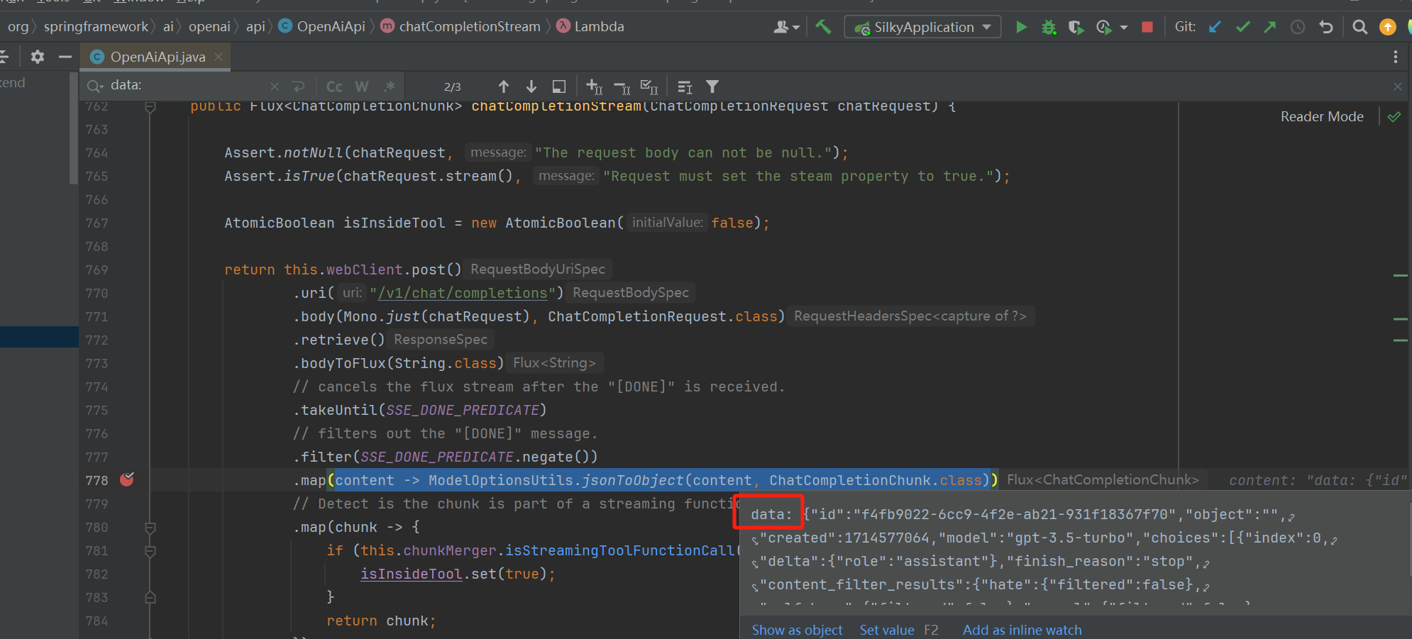 Spring-ai Calling Flux<ChatResponse>stream() returns unordered results