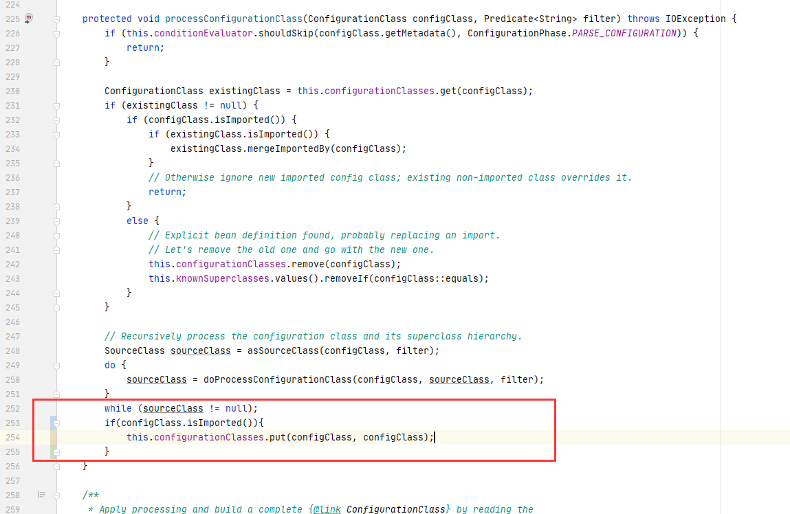 Spring configurationClasses has no useful data