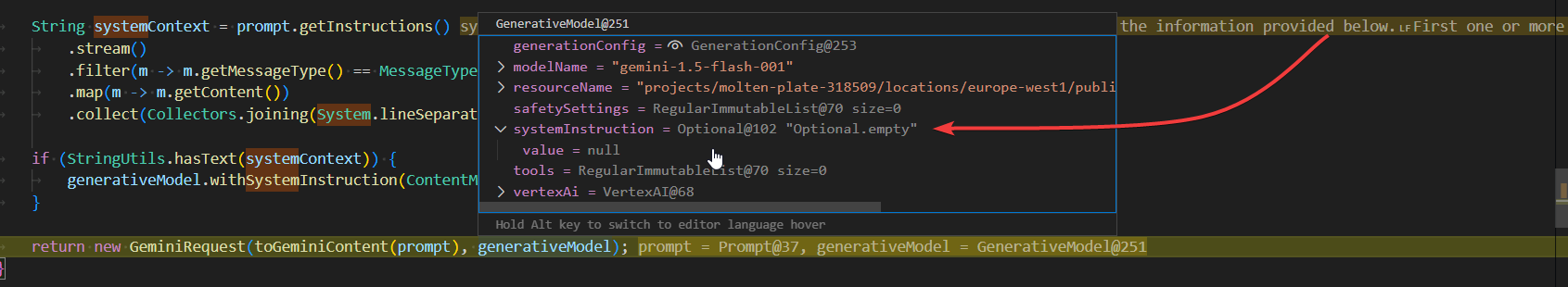 Spring-ai Bug / Patch: System instructions are lost in VertexAiGeminiChatModel 