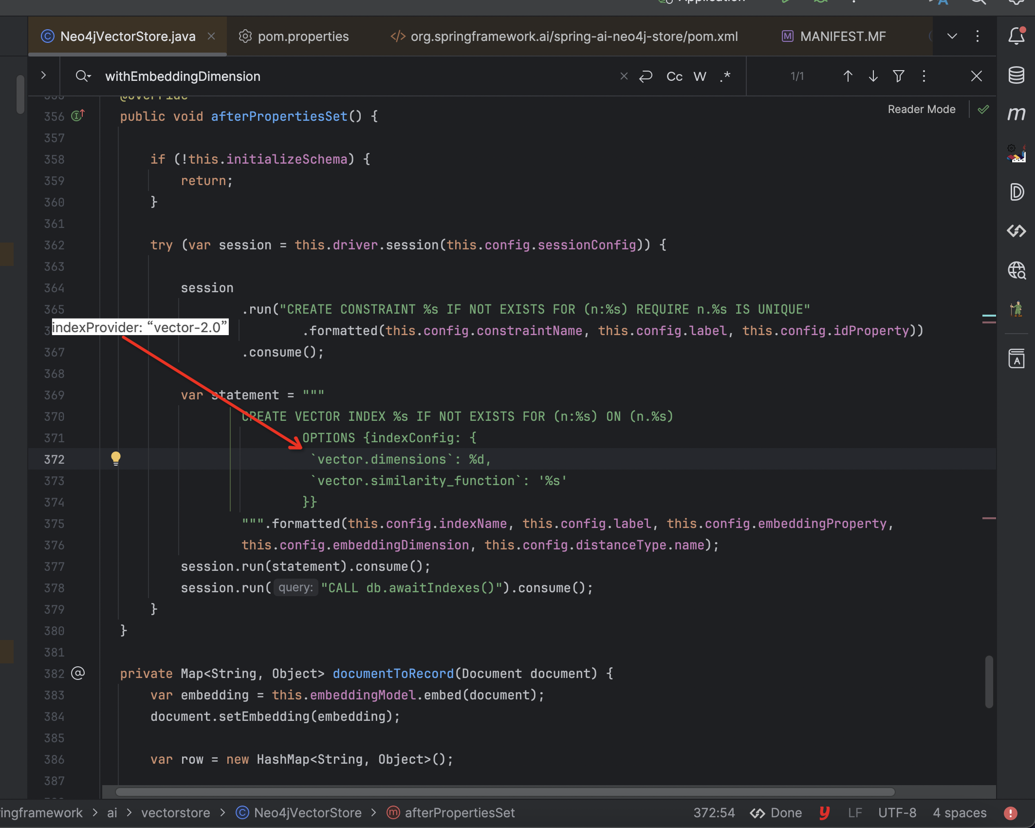 Spring-ai neo4j Vector store does not allow more than 2048 embedding dimensions 