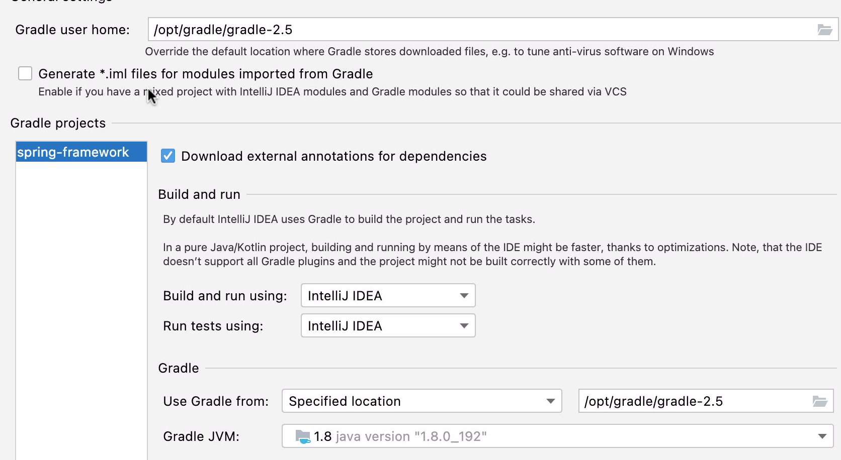 Spring Import to IDEA UnsupportedMethodException: Unsupported method: BuildEnvironment.getBuildIdentifier().